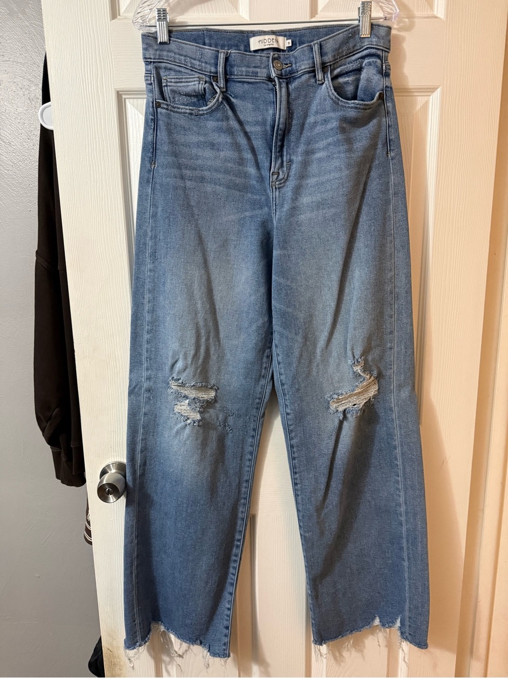Women's Hidden 31 Distressed Wide-Leg Jeans - Light Blue